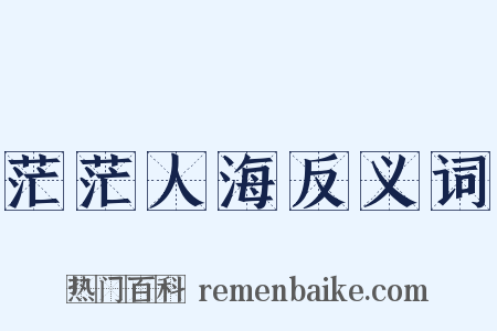 茫茫人海反义词是什么意思的图片
